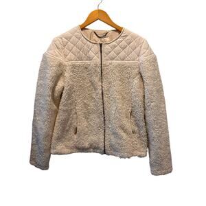 PrAna Quilted Sherpa Jacket – Ivory Cream – Size L CozyCore Après-Ski Style